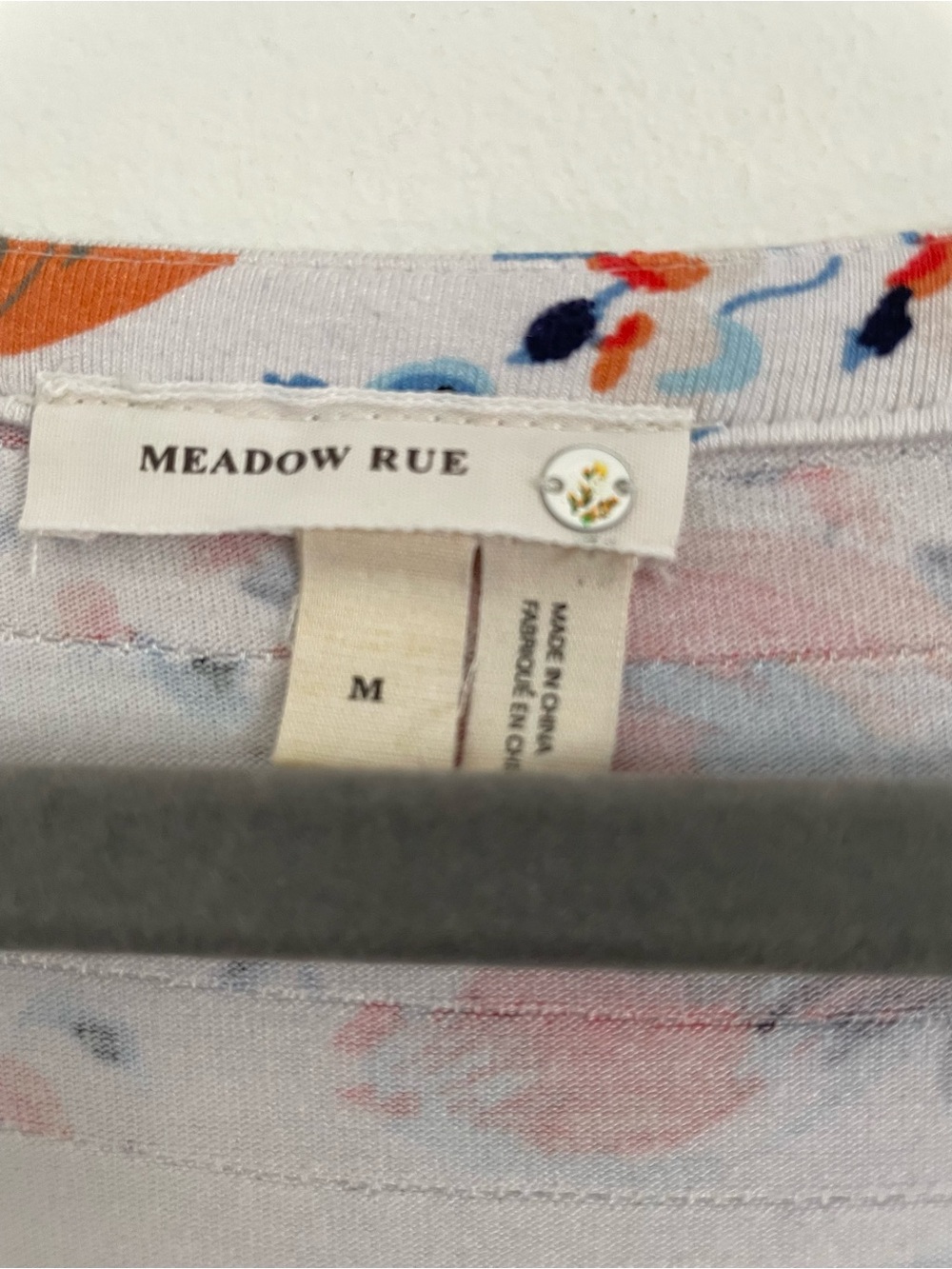 Anthropologie Meadow Rue Ridged Yoke Tee Size M Boho Floral Summer - Picture 6 of 11